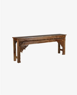 Rustic Mango Wood Console Table | Handcrafted 3 Drawer Entryway Table