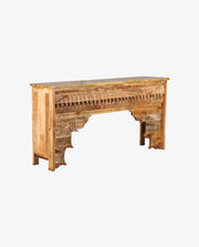 Antique Carved Mango Wood Arch Console Table