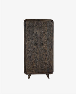 MANGO WOOD ALMIRAH 2-DOOR WITH CARVING