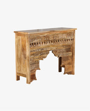 Royal Arch Design Mango Wood Console Table (Natural Finish)