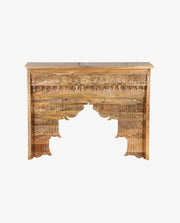 Royal Arch Design Mango Wood Console Table (Natural Finish)
