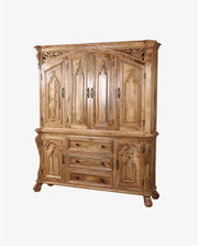 Traditional 6-Door Mango Wood Storage Cabinet | Warm Natural Finish